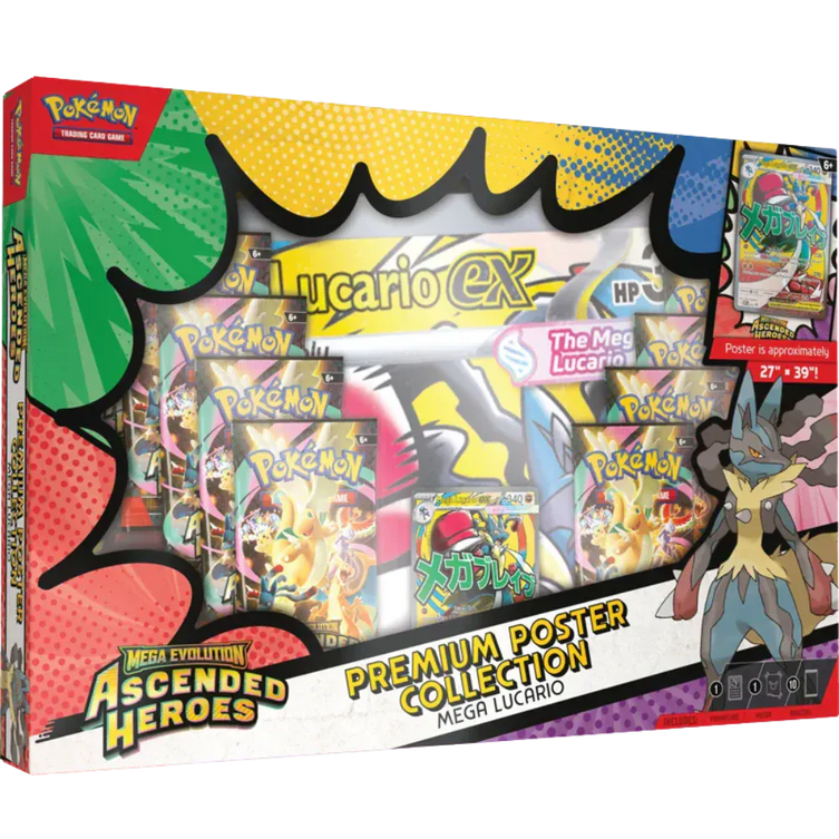 Pokemon TCG: Mega Evolution Ascended Heroes Premium Poster Collection (Mega Lucario ex)