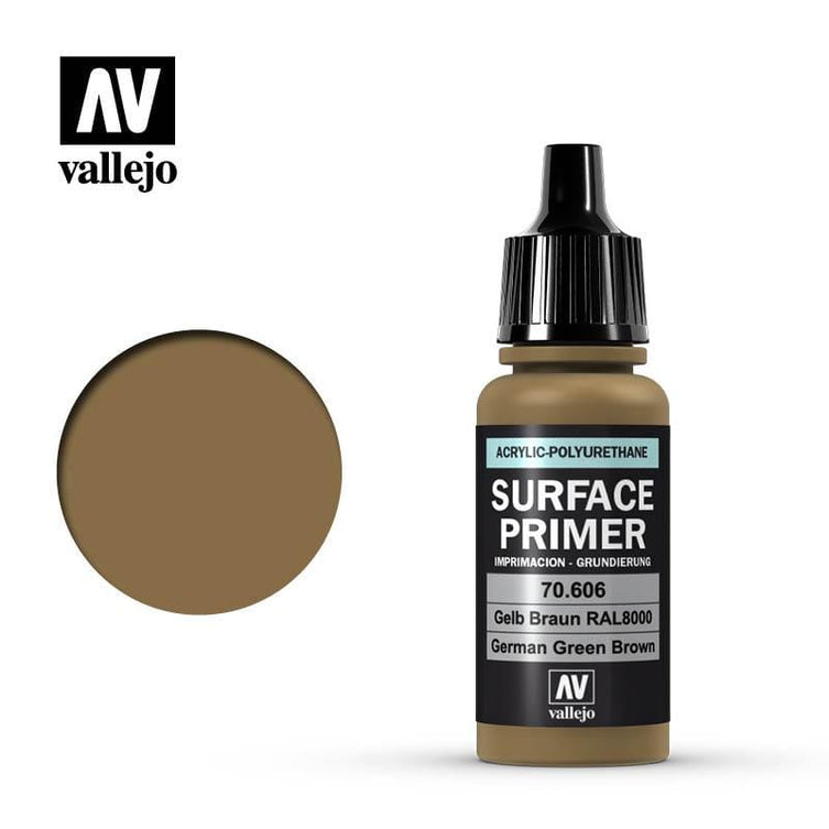 Vallejo Polyurethane - Primer German Green Brown (RAL 8000) 17ml 70.606