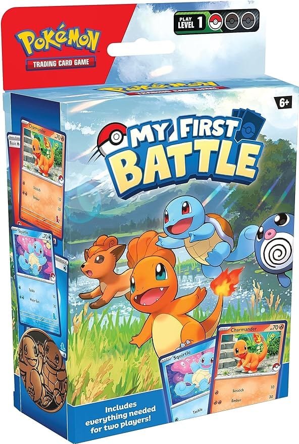 Pokémon TCG: My First Battle—Charmander and Squirtle (Starter Kit including 2 ready-to-play mini decks & accessories)