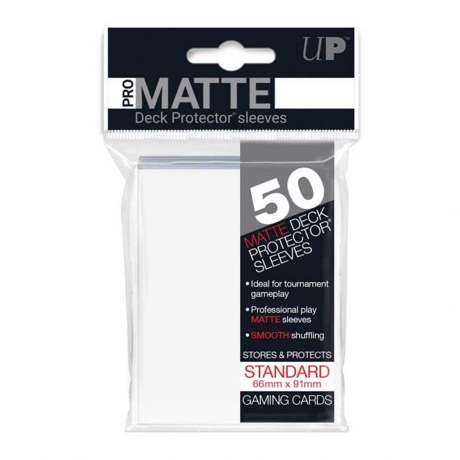 ULTRA PRO PRO-MATTE WHITE STANDARD DECK PROTECTOR SLEEVES 50CT